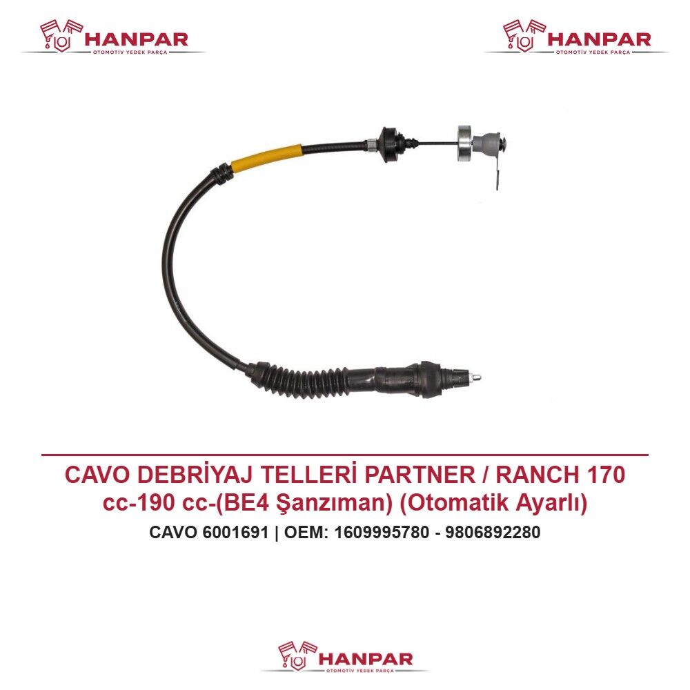 CAVO DEBRİYAJ TELLERİ PARTNER / RANCH 170 cc-190 cc-(BE4 Şanzıman) (Otomatik Ayarlı)