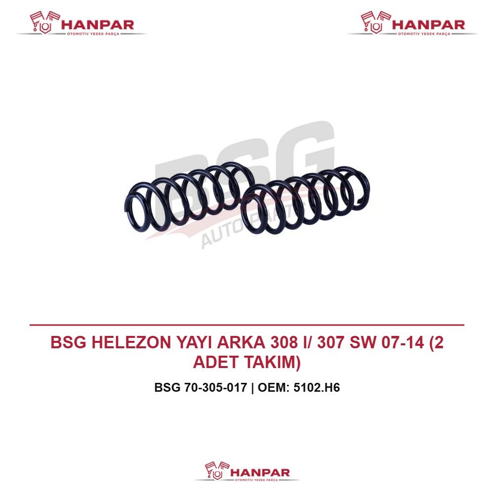 BSG HELEZON YAYI ARKA 308 I/ 307 SW 07-14 (2 ADET TAKIM)