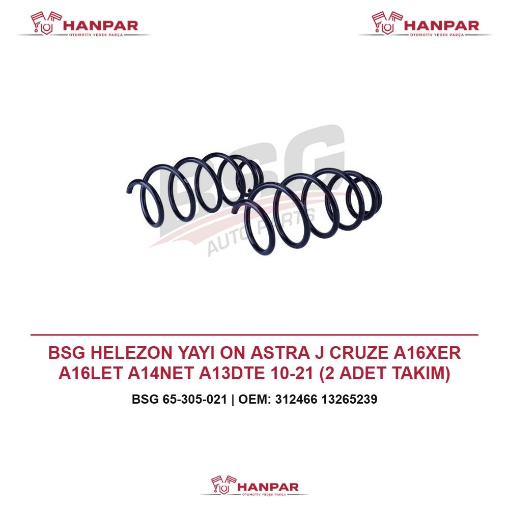 BSG HELEZON YAYI ON ASTRA J CRUZE A16XER A16LET A14NET A13DTE 10-21 (2 ADET TAKIM)