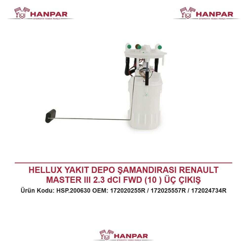 HELLUX YAKIT DEPO ŞAMANDIRASI RENAULT MASTER III 2.3 dCI FWD (10 ) ÜÇ ÇIKIŞ