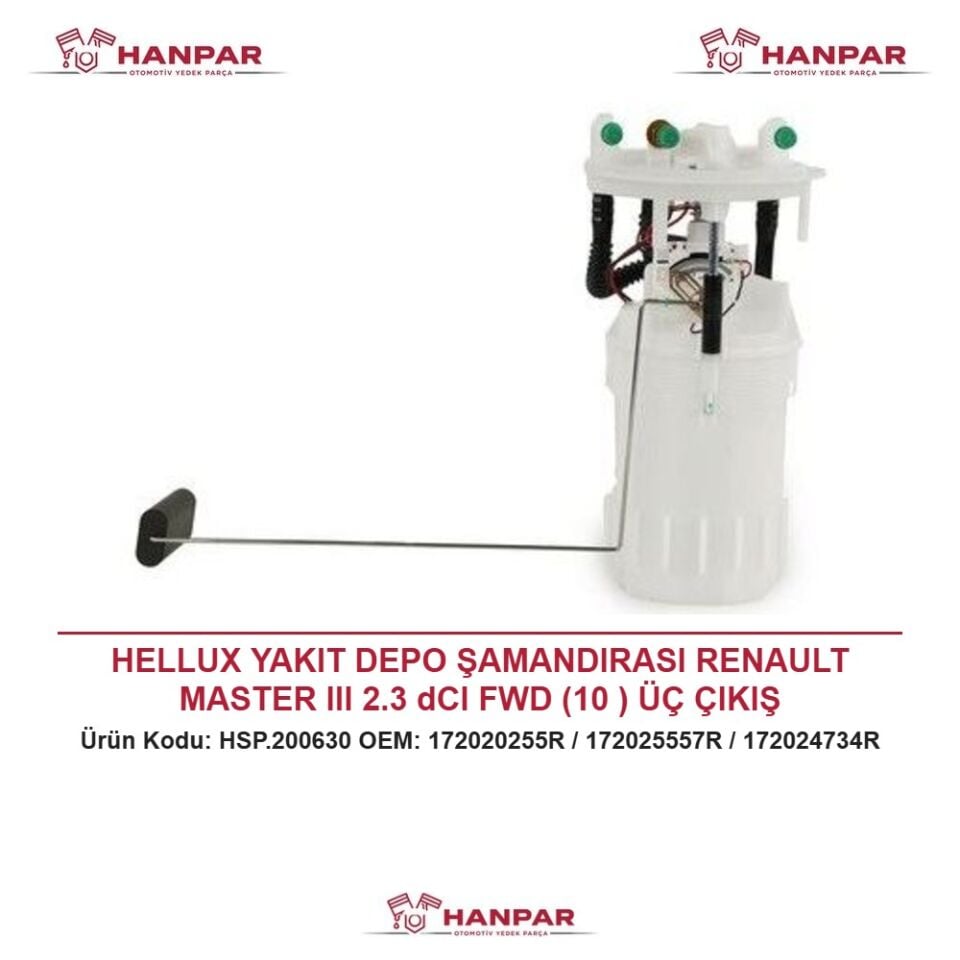HELLUX YAKIT DEPO ŞAMANDIRASI RENAULT MASTER III 2.3 dCI FWD (10 ) ÜÇ ÇIKIŞ