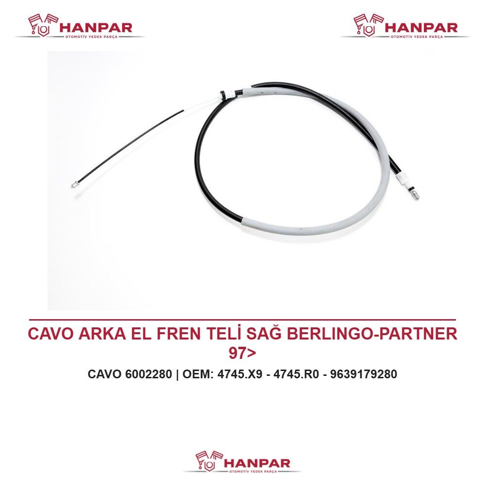 CAVO ARKA EL FREN TELİ SAĞ BERLINGO-PARTNER 97>