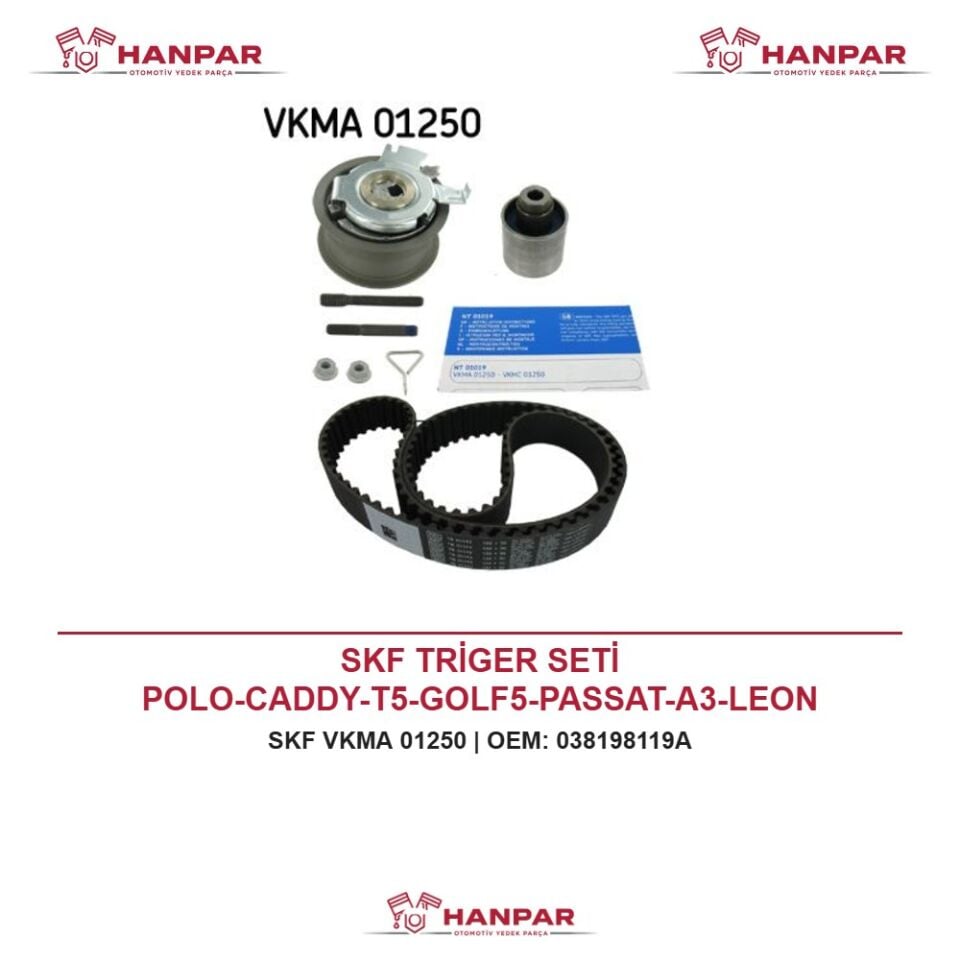 SKF TRİGER SETİ POLO-CADDY-T5-GOLF5-PASSAT-A3-LEON AMF-AVF-AXB-BJB-BKC-BLS-BNV-BNM-BLS 1,4 TDI-1,9 TDI 01-10