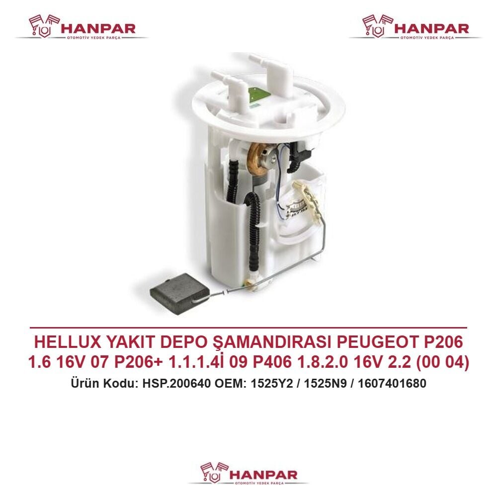 HELLUX YAKIT DEPO ŞAMANDIRASI PEUGEOT P206 1.6 16V 07 P206+ 1.1.1.4İ 09 P406 1.8.2.0 16V 2.2 (00 04)