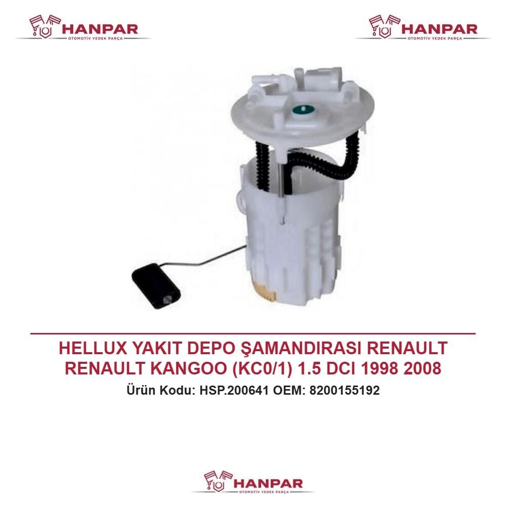 HELLUX YAKIT DEPO ŞAMANDIRASI RENAULT RENAULT KANGOO (KC0/1) 1.5 DCI 1998 2008 POMPASIZ -ÇİFT ÇIKIŞ