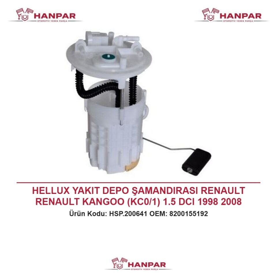 HELLUX YAKIT DEPO ŞAMANDIRASI RENAULT RENAULT KANGOO (KC0/1) 1.5 DCI 1998 2008 POMPASIZ -ÇİFT ÇIKIŞ