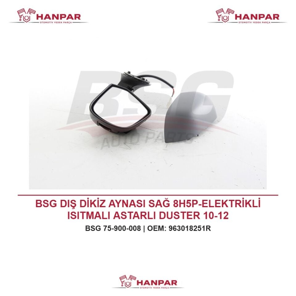 BSG DIŞ DİKİZ AYNASI SAĞ 8H5P-ELEKTRİKLİ ISITMALI ASTARLI DUSTER 10-12