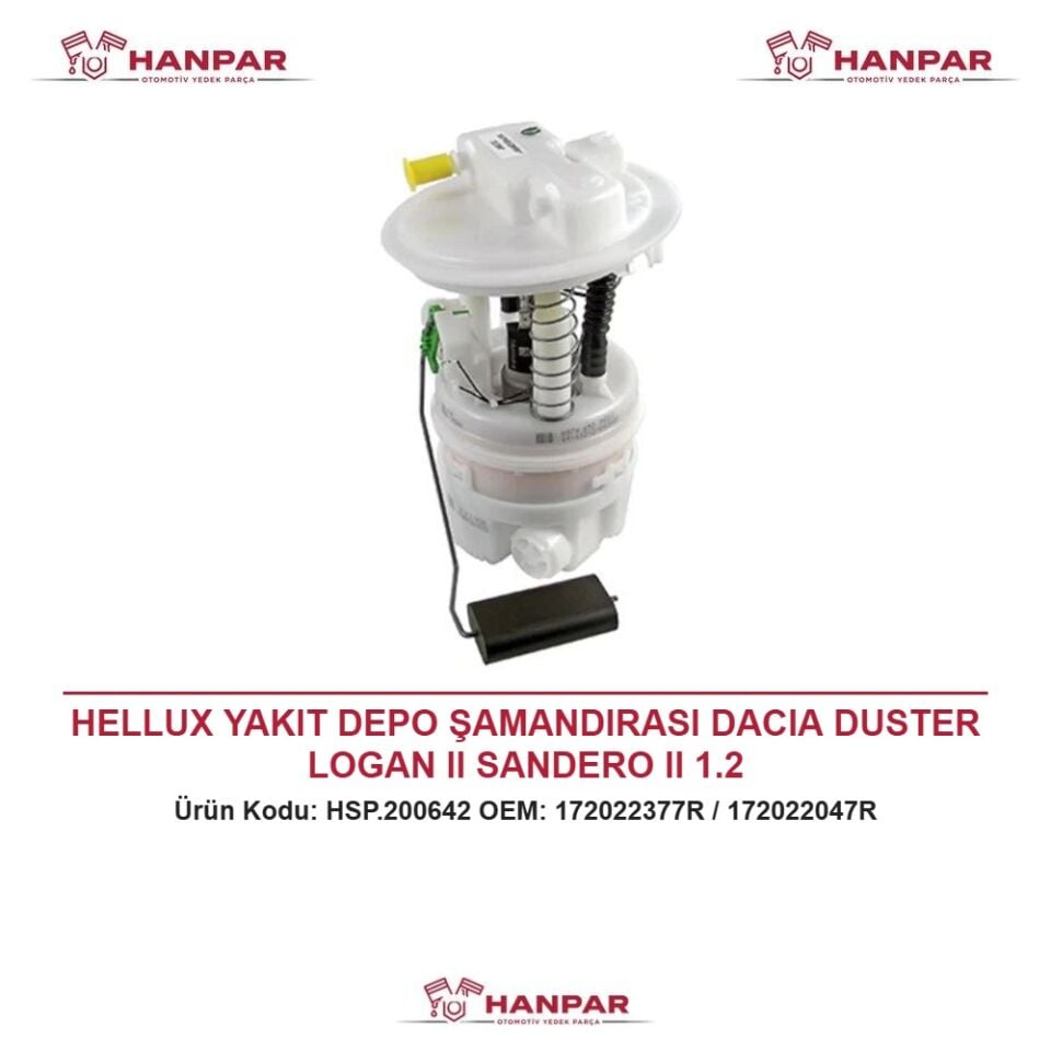 HELLUX YAKIT DEPO ŞAMANDIRASI DACIA DUSTER LOGAN II SANDERO II 1.2