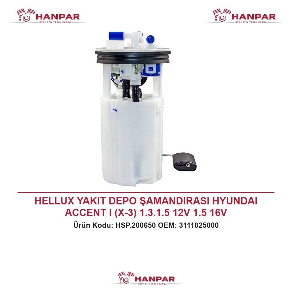 HELLUX YAKIT DEPO ŞAMANDIRASI HYUNDAI ACCENT I (X-3) 1.3.1.5 12V 1.5 16V
