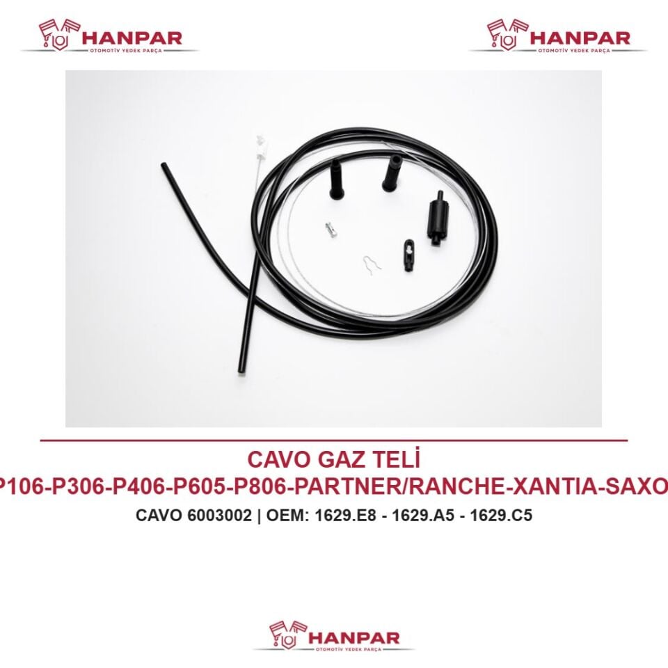 CAVO GAZ TELİ P106-P306-P406-P605-P806-PARTNER/RANCHE-XANTIA-SAXO- XSARA- JUMPY