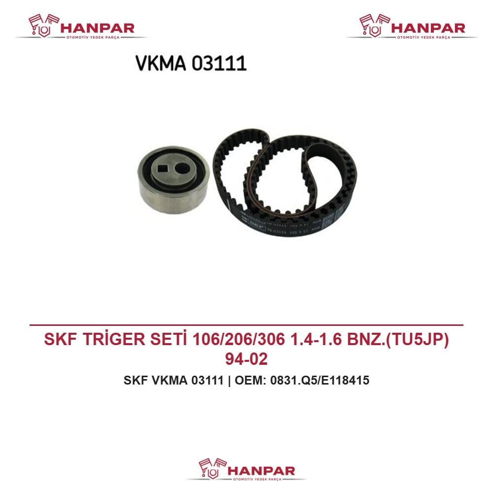 SKF TRİGER SETİ 106/206/306 1.4-1.6 BNZ.(TU5JP) 94-02