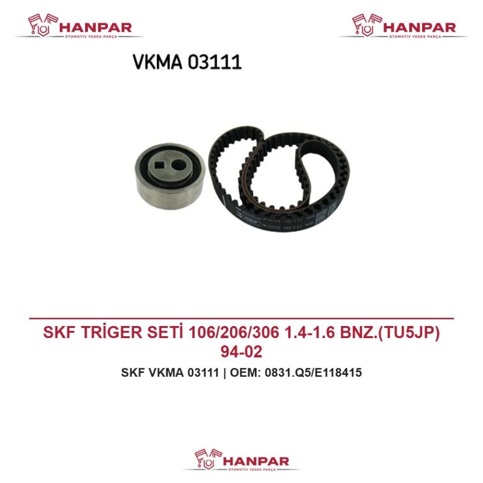SKF TRİGER SETİ 106/206/306 1.4-1.6 BNZ.(TU5JP) 94-02