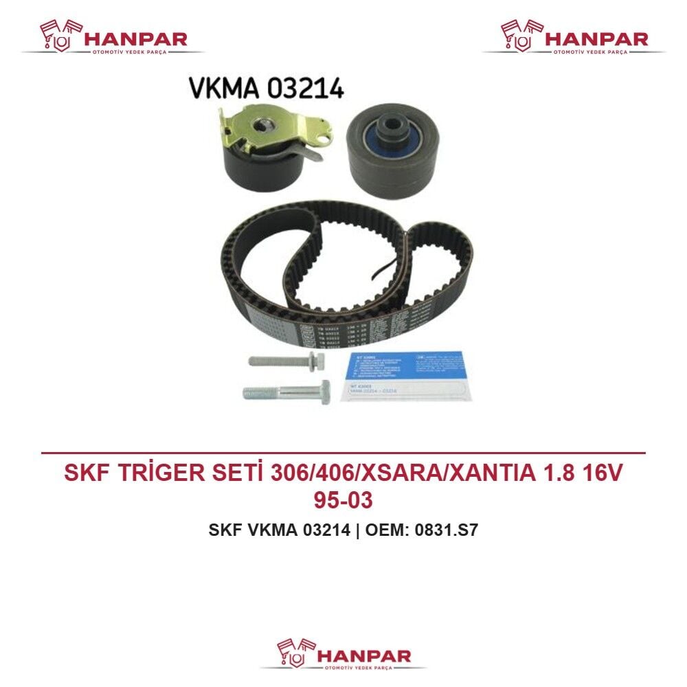 SKF TRİGER SETİ 306/406/XSARA/XANTIA 1.8 16V 95-03