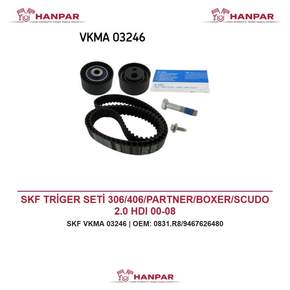 SKF TRİGER SETİ 306/406/PARTNER/BOXER/SCUDO 2.0 HDI 00-08