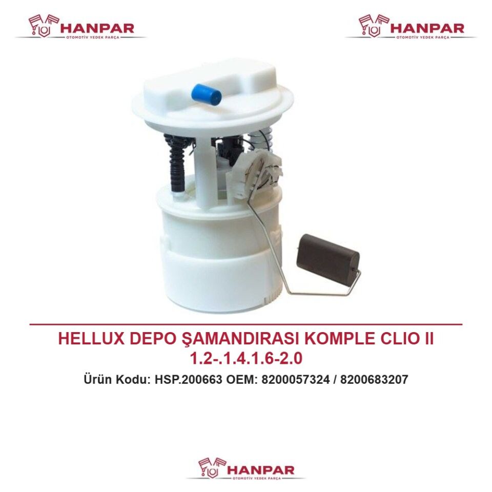 HELLUX DEPO ŞAMANDIRASI KOMPLE CLIO II 1.2-.1.4.1.6-2.0