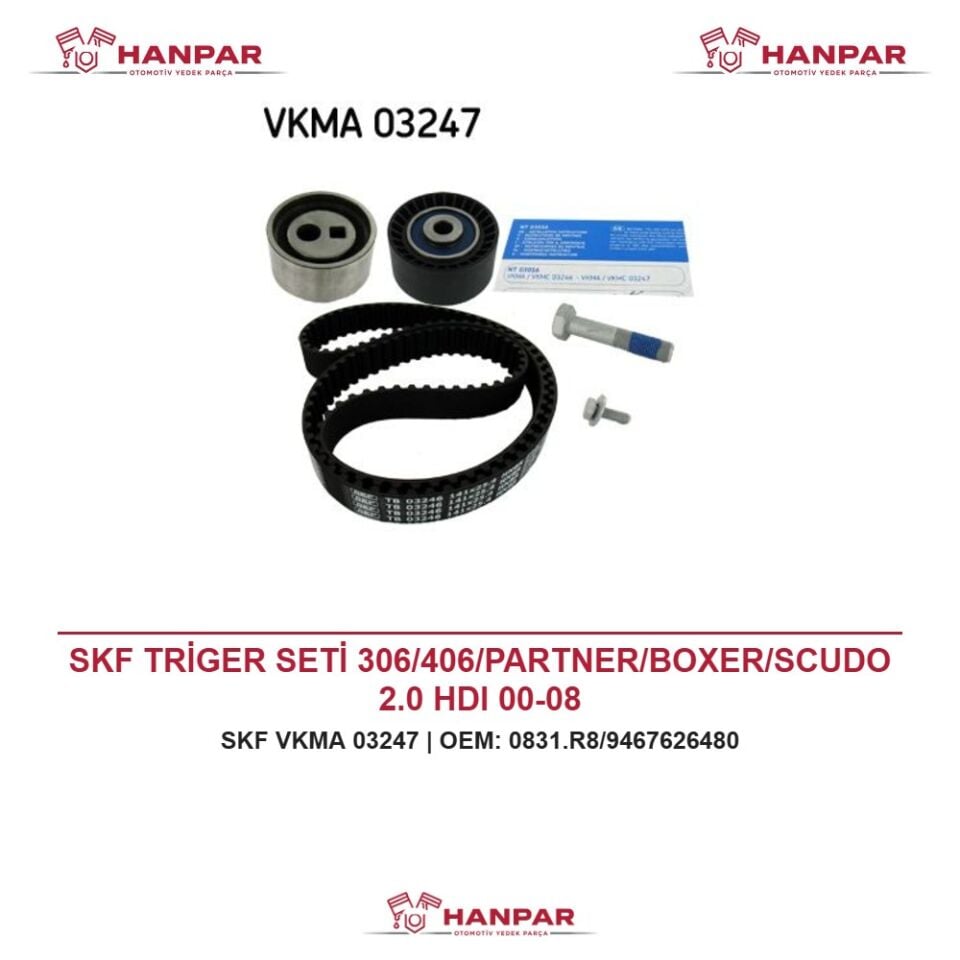 SKF TRİGER SETİ 306/406/PARTNER/BOXER/SCUDO 2.0 HDI 00-08