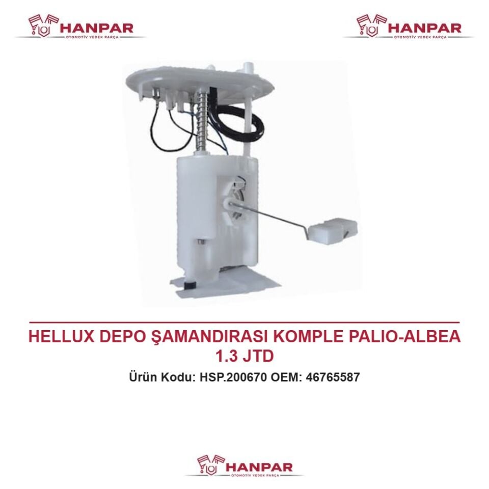 HELLUX DEPO ŞAMANDIRASI KOMPLE PALIO-ALBEA 1.3 JTD
