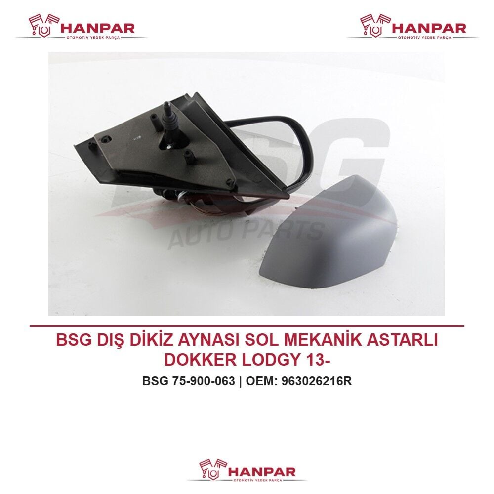 BSG DIŞ DİKİZ AYNASI SOL MEKANİK ASTARLI DOKKER LODGY 13-