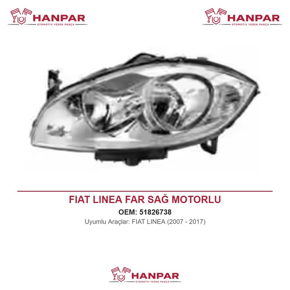 FIAT LINEA FAR SAĞ MOTORLU (2007-2017)