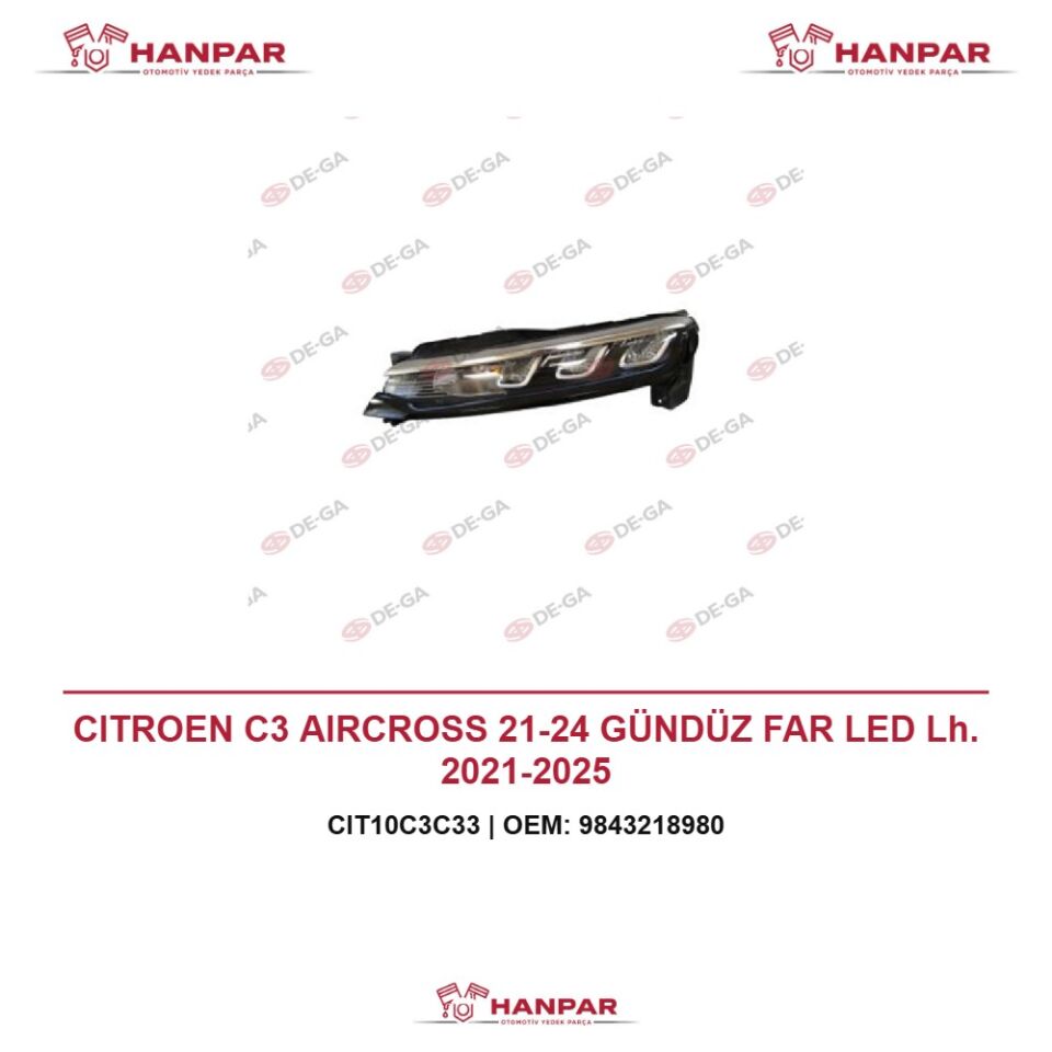 CITROEN C3 AIRCROSS 21-24 GÜNDÜZ FAR LED Lh. 2021-2025