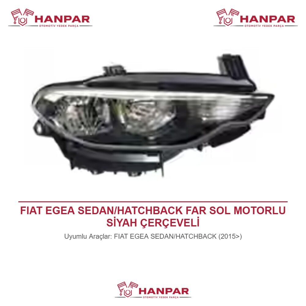 FIAT EGEA SEDAN/HATCHBACK FAR SOL MOTORLU SİYAH ÇERÇEVELİ (2015>)