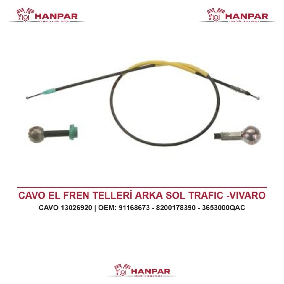 CAVO EL FREN TELLERİ ARKA SOL TRAFIC -VIVARO