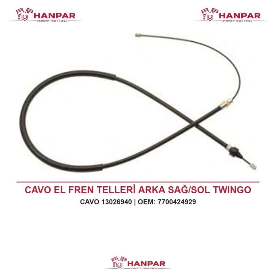 CAVO EL FREN TELLERİ ARKA SAĞ/SOL TWINGO