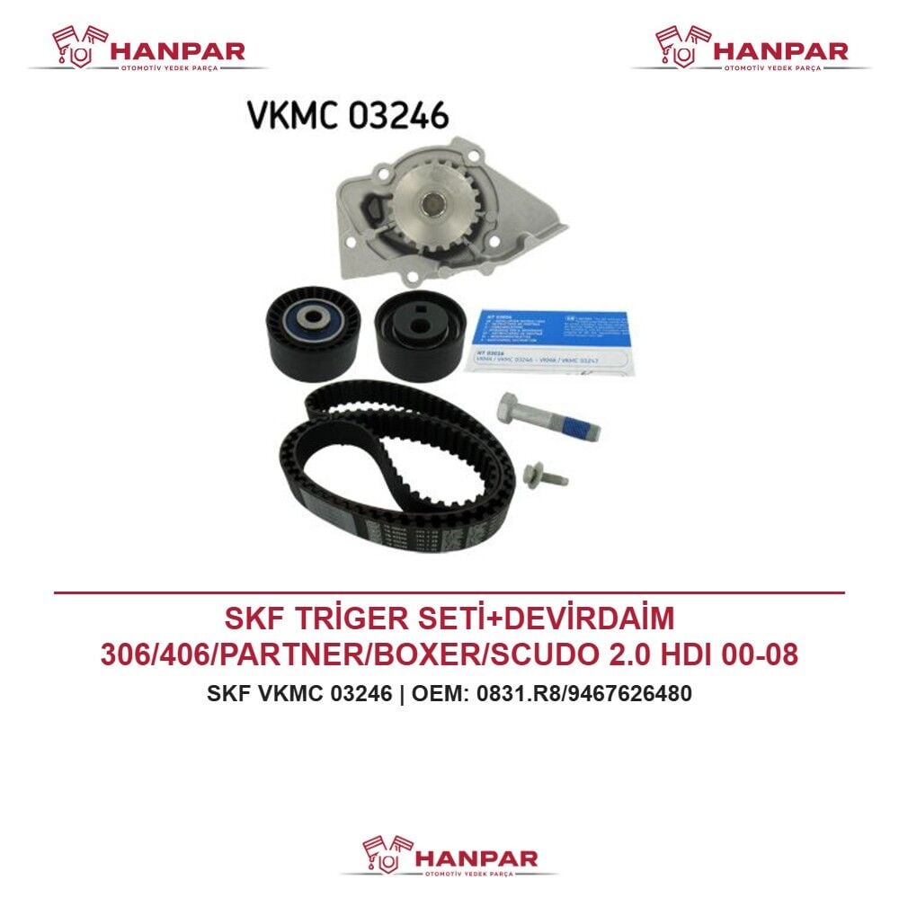 SKF TRİGER SETİ+DEVİRDAİM 306/406/PARTNER/BOXER/SCUDO 2.0 HDI 00-08
