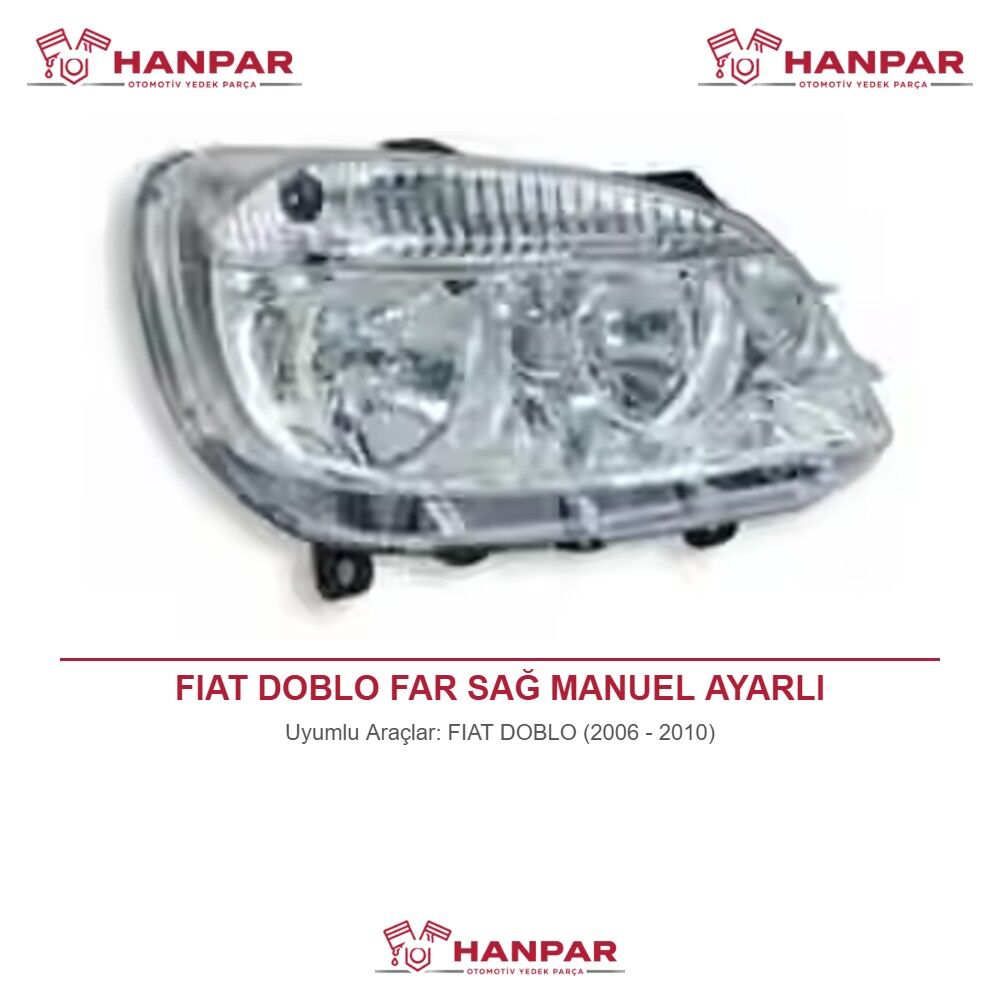 FIAT DOBLO FAR SAĞ MANUEL AYARLI (2006-2010)
