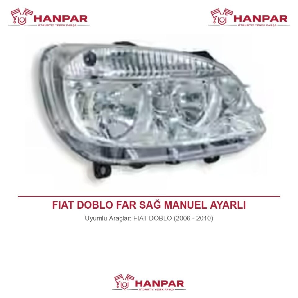 FIAT DOBLO FAR SAĞ MANUEL AYARLI (2006-2010)