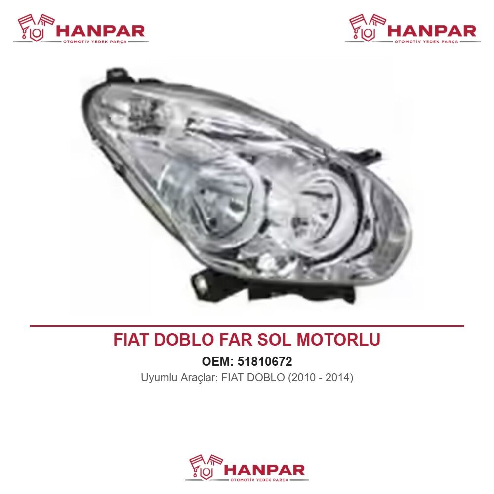 FIAT DOBLO FAR SOL MOTORLU (2010-2014)