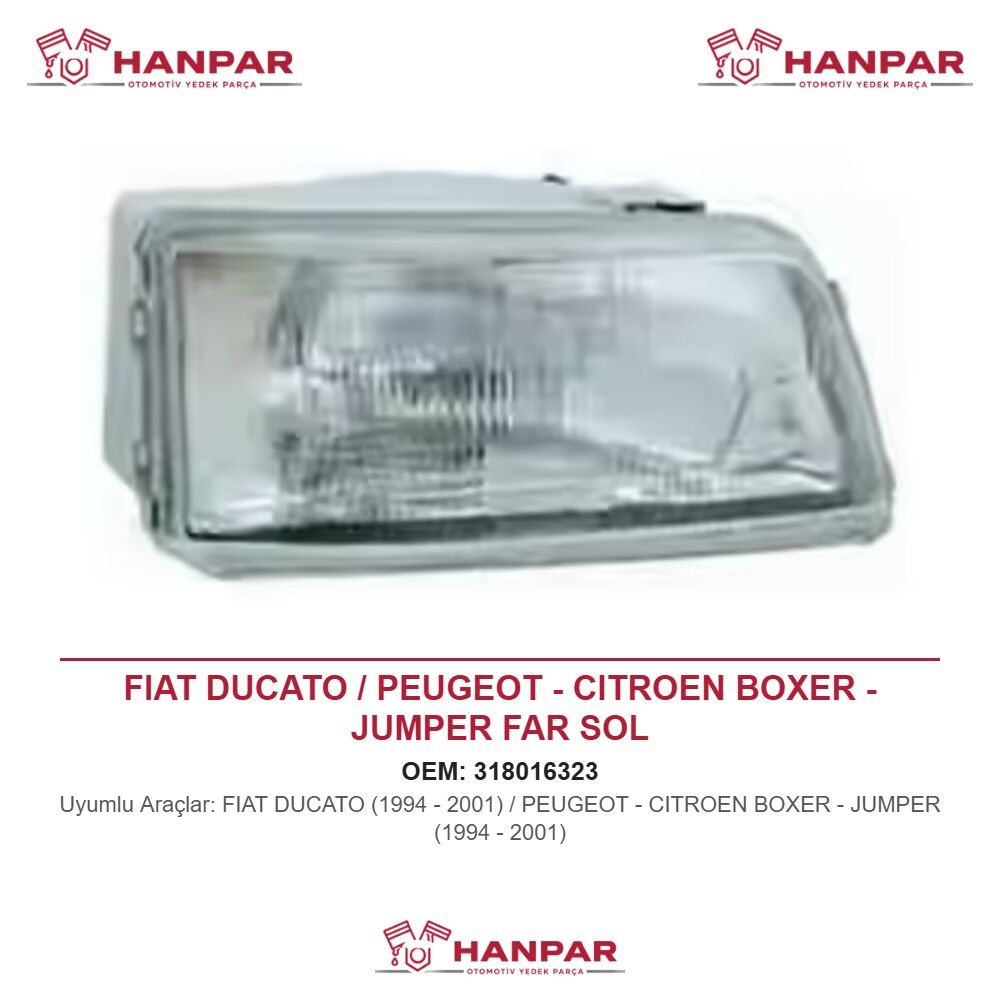 FIAT DUCATO / PEUGEOT - CITROEN BOXER - JUMPER FAR SOL (1994-2001)