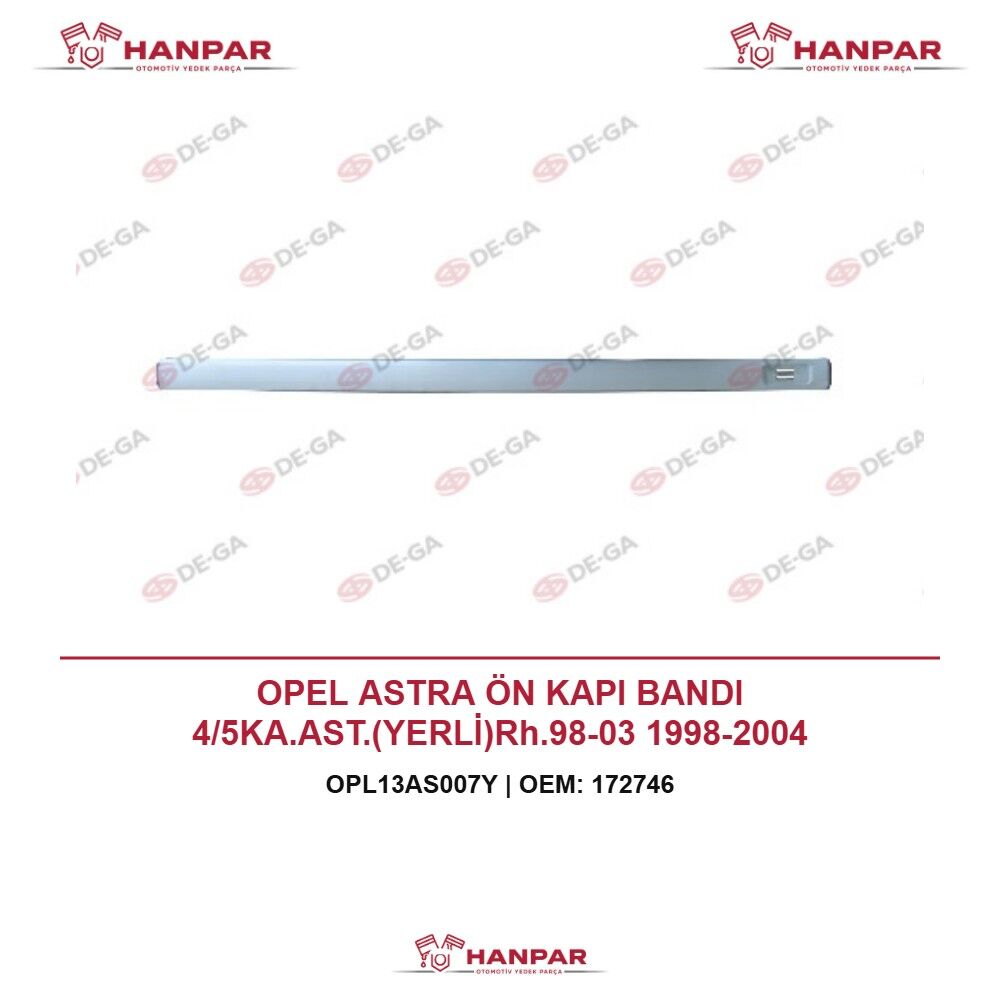 OPEL ASTRA ÖN KAPI BANDI 4/5KA.AST.(YERLİ)Rh.98-03 1998-2004