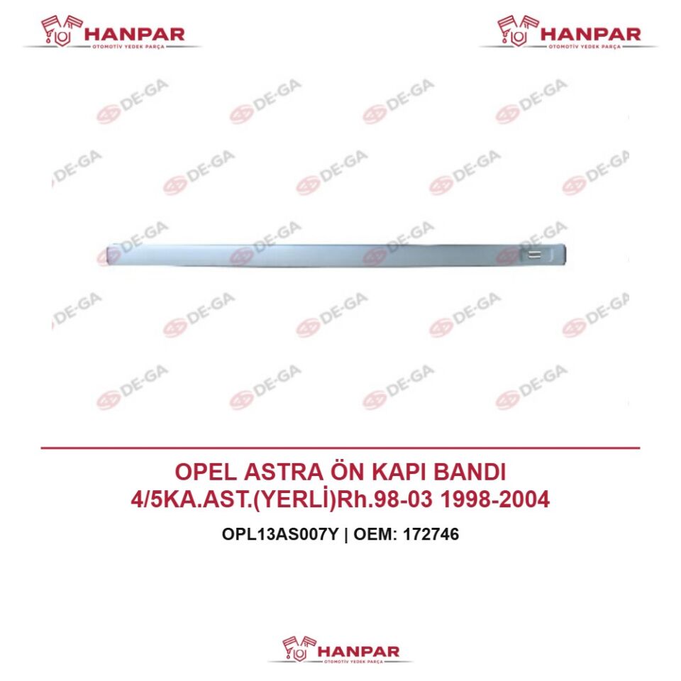OPEL ASTRA ÖN KAPI BANDI 4/5KA.AST.(YERLİ)Rh.98-03 1998-2004
