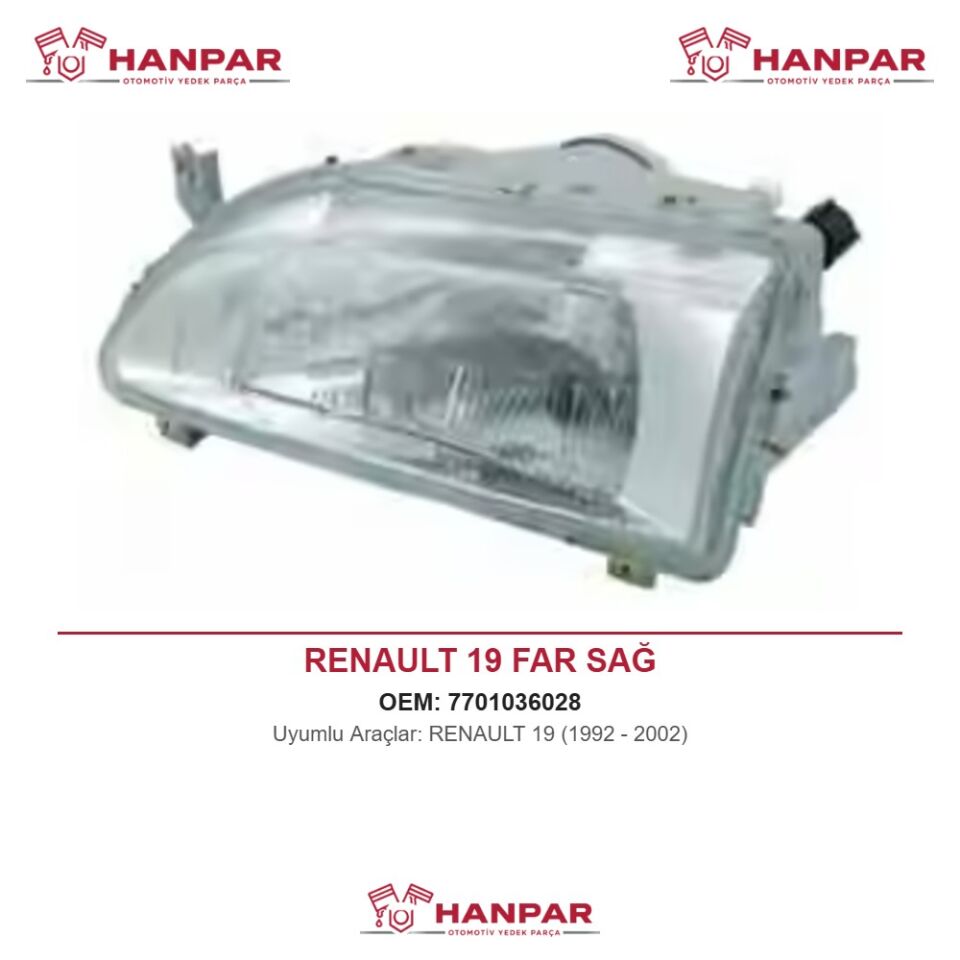 RENAULT 19 FAR SAĞ (1992-2002)