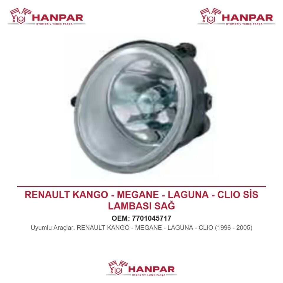 RENAULT KANGO - MEGANE - LAGUNA - CLIO SİS LAMBASI SAĞ (1996-2005)