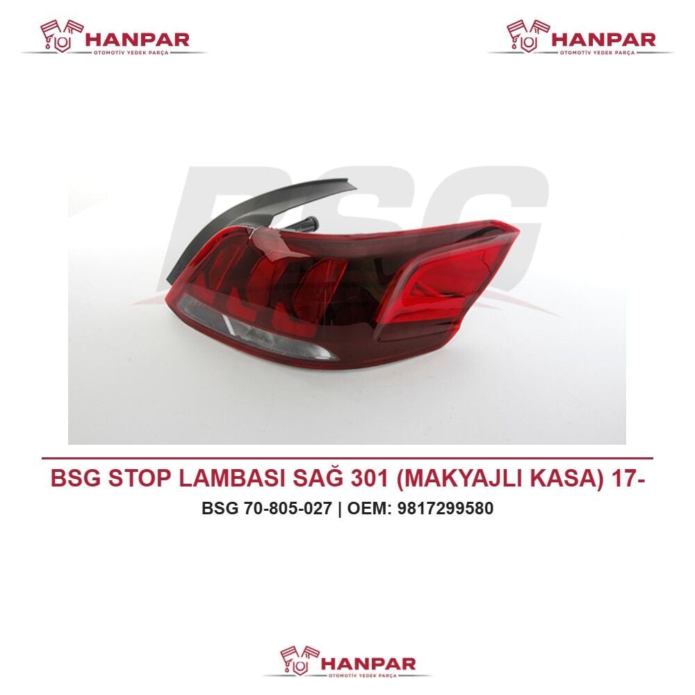 BSG STOP LAMBASI SAĞ 301 (MAKYAJLI KASA) 17-