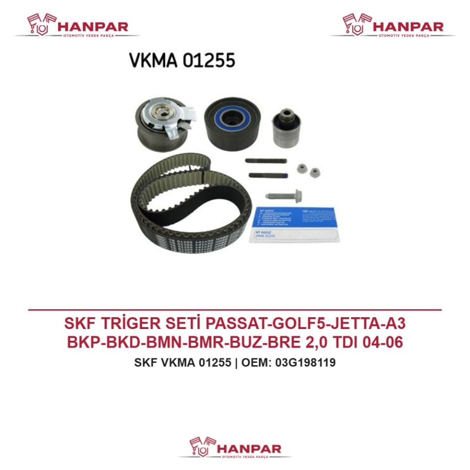 SKF TRİGER SETİ PASSAT-GOLF5-JETTA-A3 BKP-BKD-BMN-BMR-BUZ-BRE 2,0 TDI 04-06
