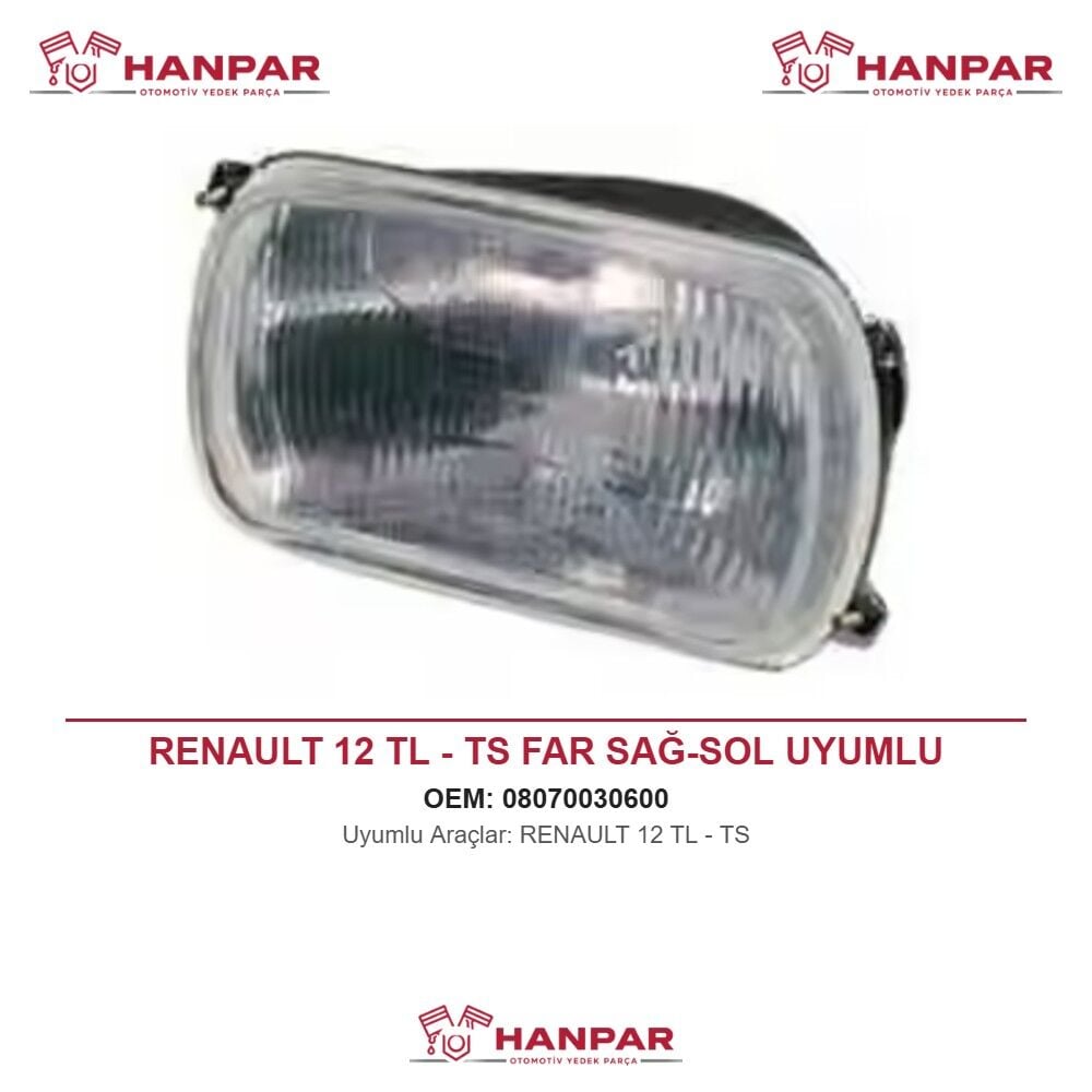 RENAULT 12 TL - TS FAR SAĞ-SOL UYUMLU