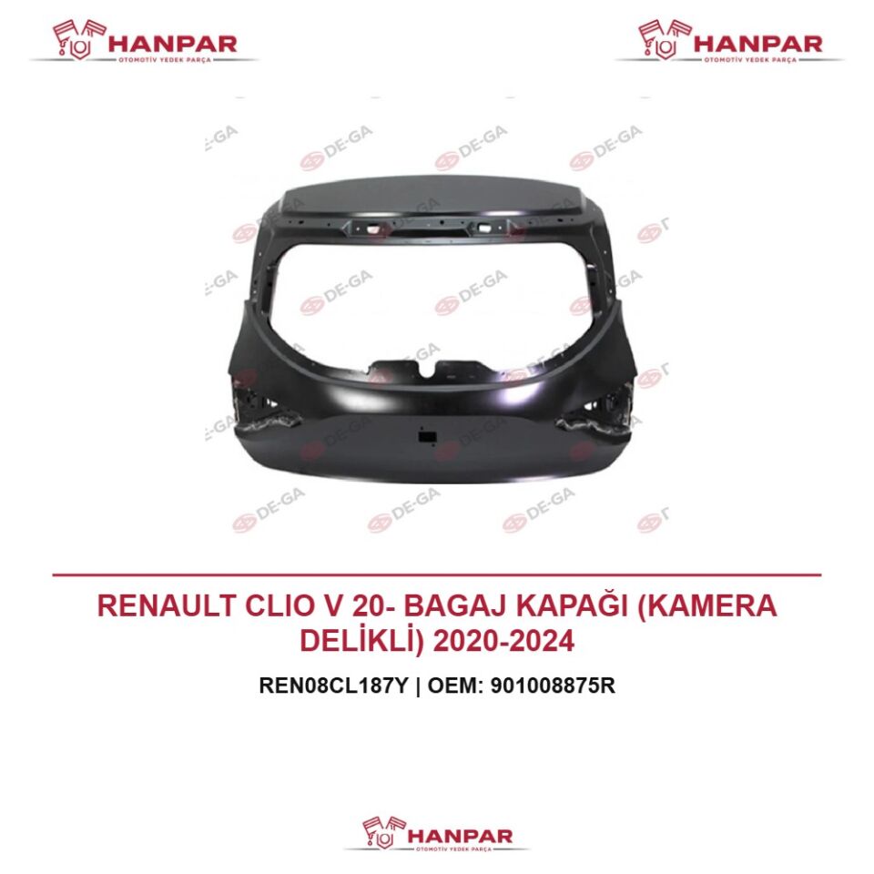 RENAULT CLIO V 20- BAGAJ KAPAĞI (KAMERA DELİKLİ) 2020-2024