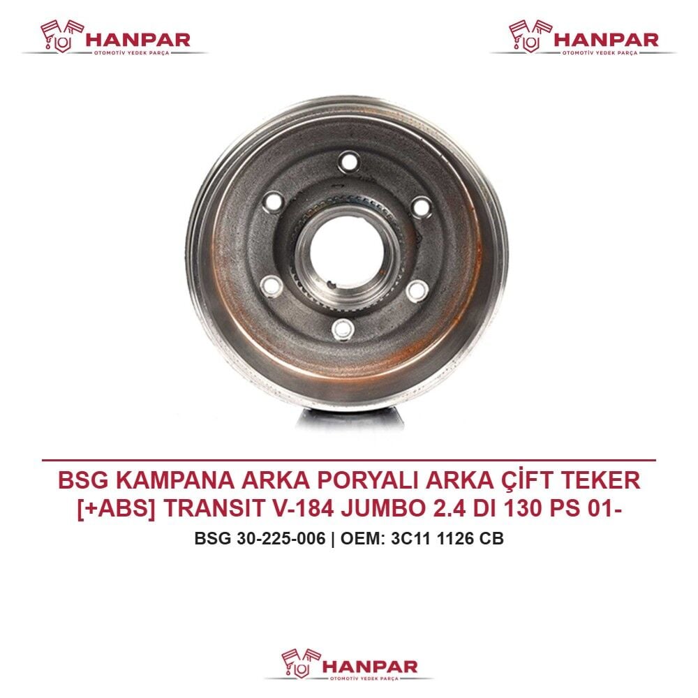 BSG KAMPANA ARKA PORYALI ARKA ÇİFT TEKER [+ABS] TRANSIT V-184 JUMBO 2.4 DI 130 PS 01-