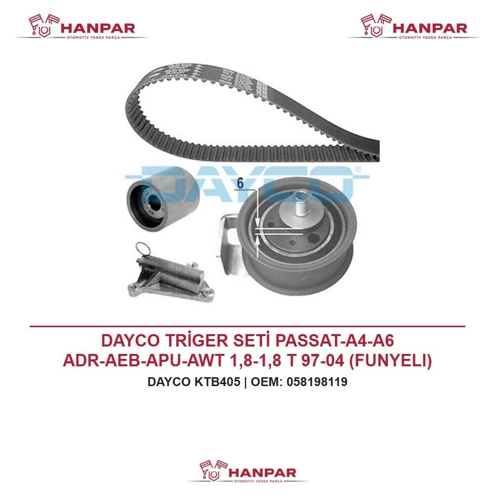 DAYCO TRİGER SETİ PASSAT-A4-A6 ADR-AEB-APU-AWT 1,8-1,8 T 97-04 (FUNYELI)