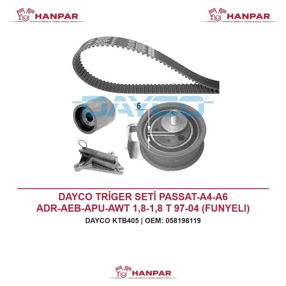 DAYCO TRİGER SETİ PASSAT-A4-A6 ADR-AEB-APU-AWT 1,8-1,8 T 97-04 (FUNYELI)
