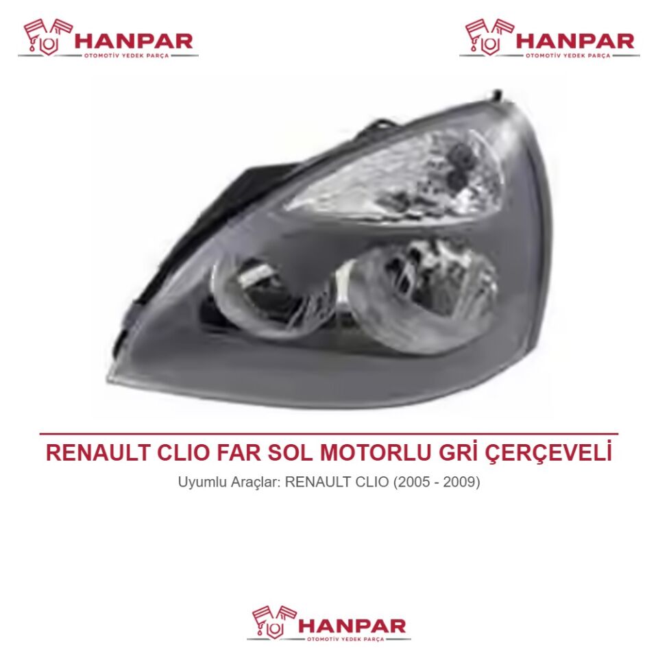 RENAULT CLIO FAR SOL MOTORLU GRİ ÇERÇEVELİ (2005-2009)