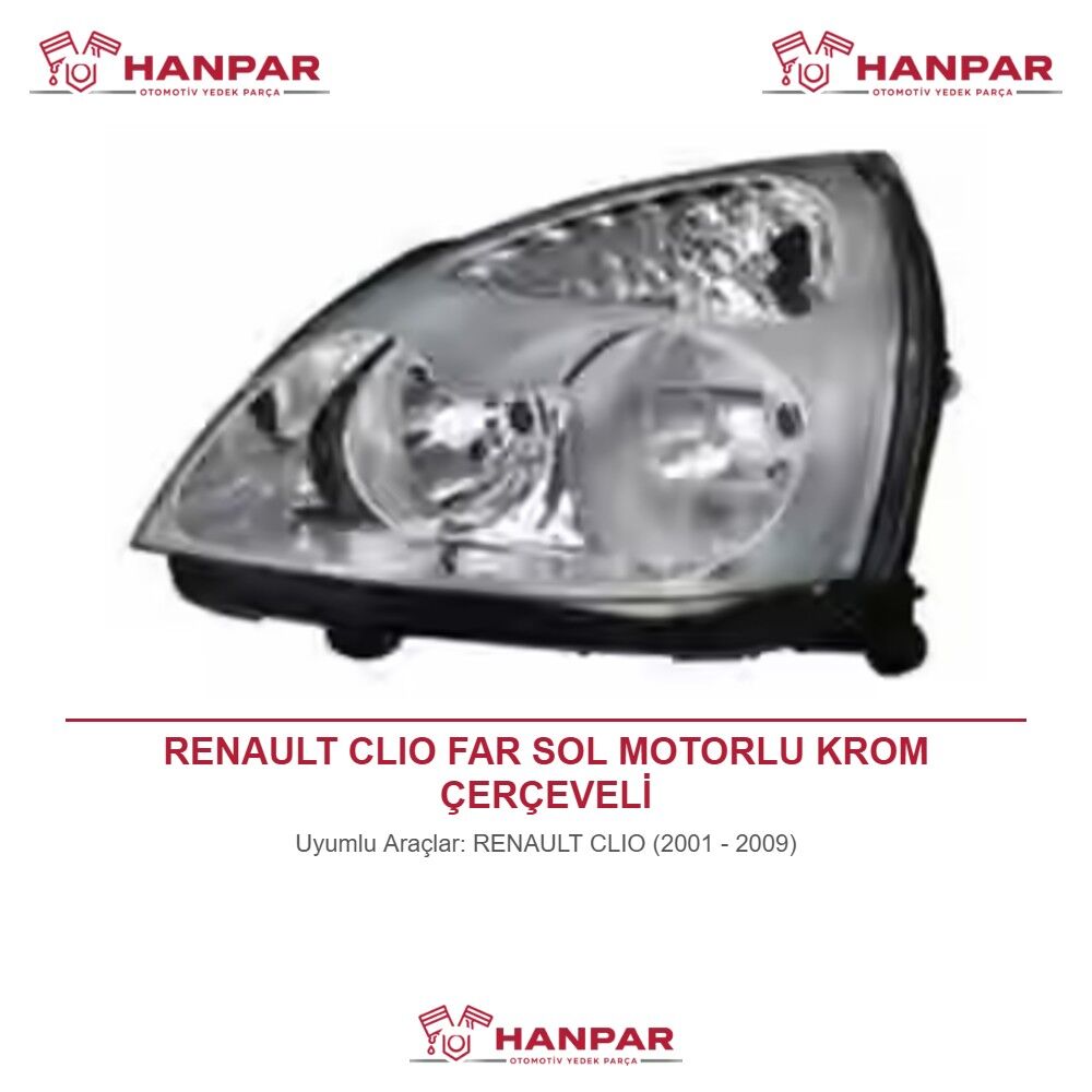 RENAULT CLIO FAR SOL MOTORLU KROM ÇERÇEVELİ (2001-2009)