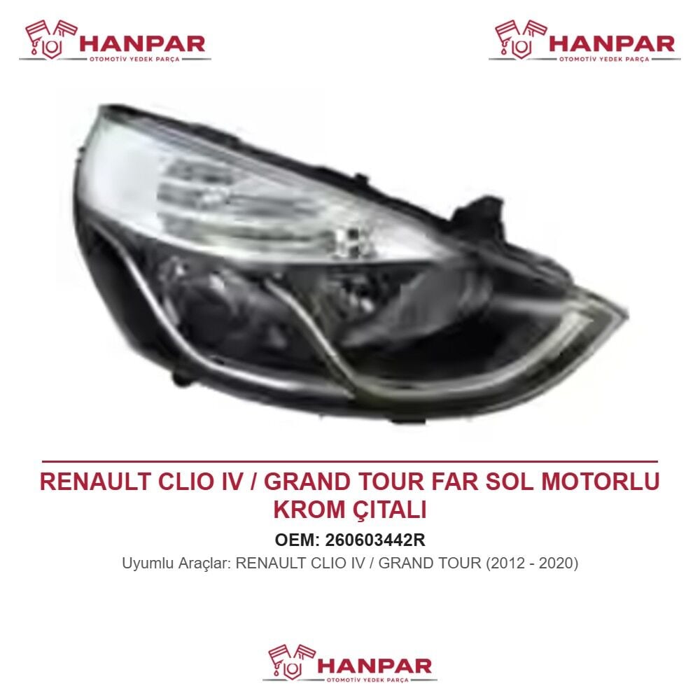 RENAULT CLIO IV / GRAND TOUR FAR SOL MOTORLU KROM ÇITALI (2012-2020)