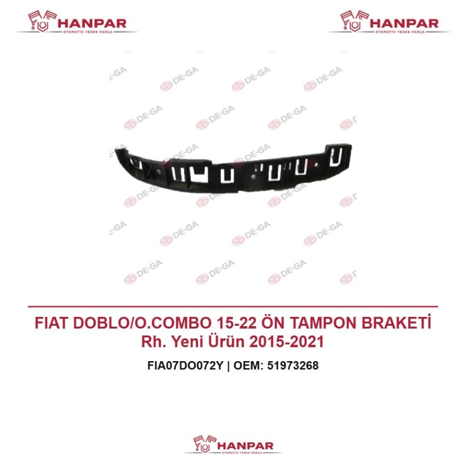 FIAT DOBLO/O.COMBO 15-22 ÖN TAMPON BRAKETİ Rh. Yeni Ürün 2015-2021
