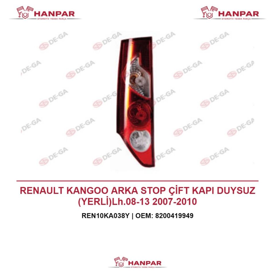 RENAULT KANGOO ARKA STOP ÇİFT KAPI DUYSUZ (YERLİ)Lh.08-13 2007-2010