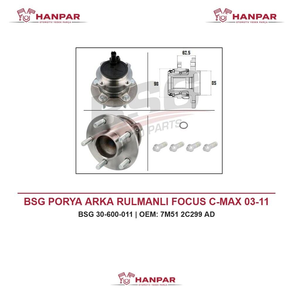 BSG PORYA ARKA RULMANLI FOCUS C-MAX 03-11