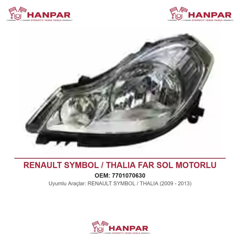 RENAULT SYMBOL / THALIA FAR SOL MOTORLU (2009-2013)